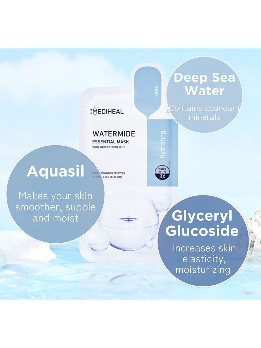 [MEDIHEAL] Watermide Hydrop Essential Mask (1Pcs Or 1Box(10Pcs)