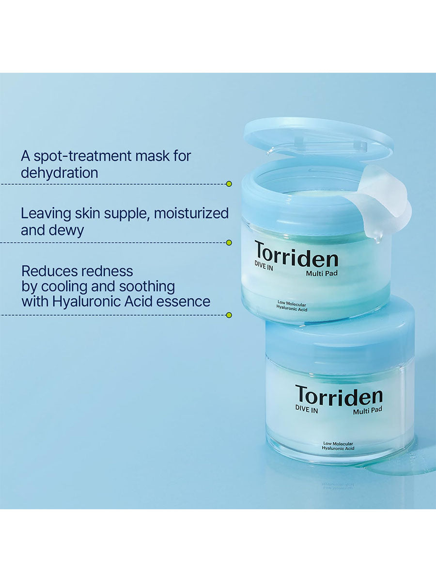 Torriden Dive-in Vegan Hyaluronic Acid Toner Pads for Face (80 Pads)