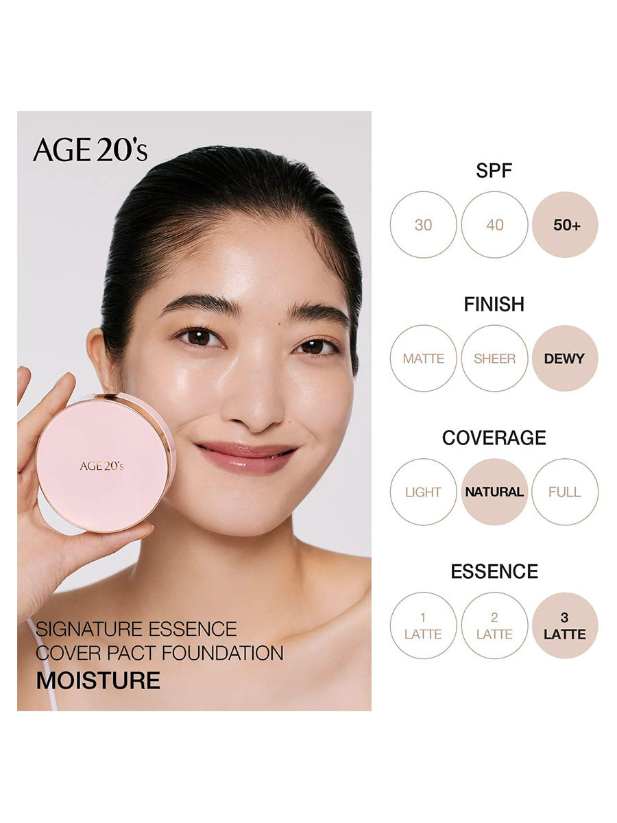 AGE 20's Signature Essence Cover Pact Moisture - 1pack(14g + Refill 14g) #21, #23