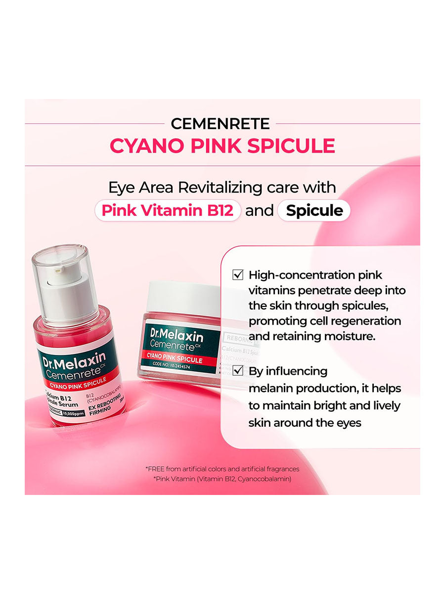 [Dr.Melaxin] Cemenrete Cyano Pink Spicule Serum with Calcium, Vitamin B12 30Ml